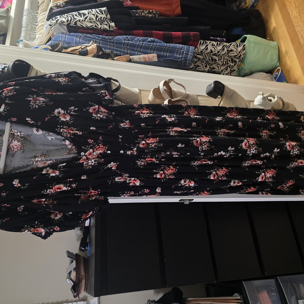 Floral Black Maxi Dress
